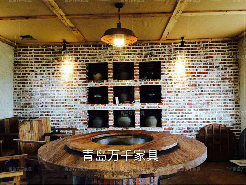  即墨溫泉鎮(zhèn) 海鮮一鍋出 老門板桌